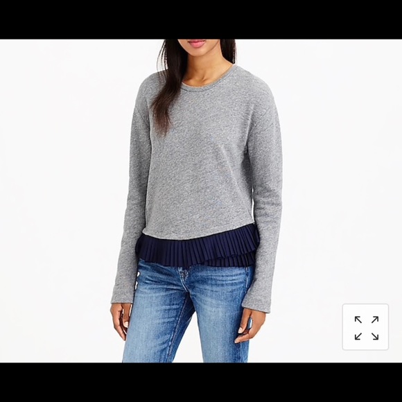 J. Crew Tops - JCREW RUFFLE HEM SWEATSHIRT